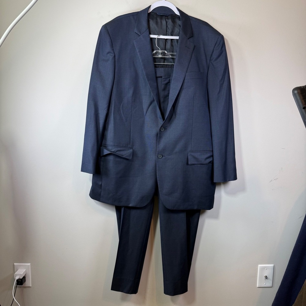 Brooks Brothers 1818 Madison Suit Men's 48L W42 Navy Wool Italy Vitale Barberis
